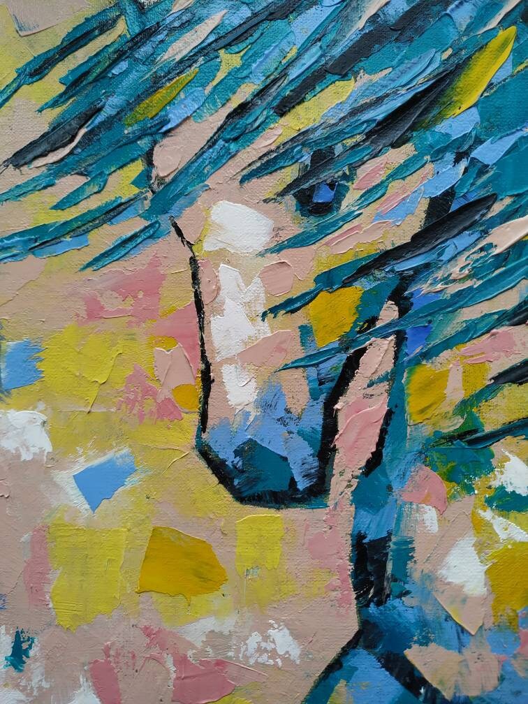 Abstract horse painting original galloping Horse oil painting | Etsy