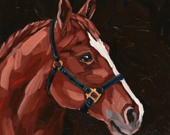 オリジナルの馬のアート、リアリズムの動物の絵画、リビングルームの