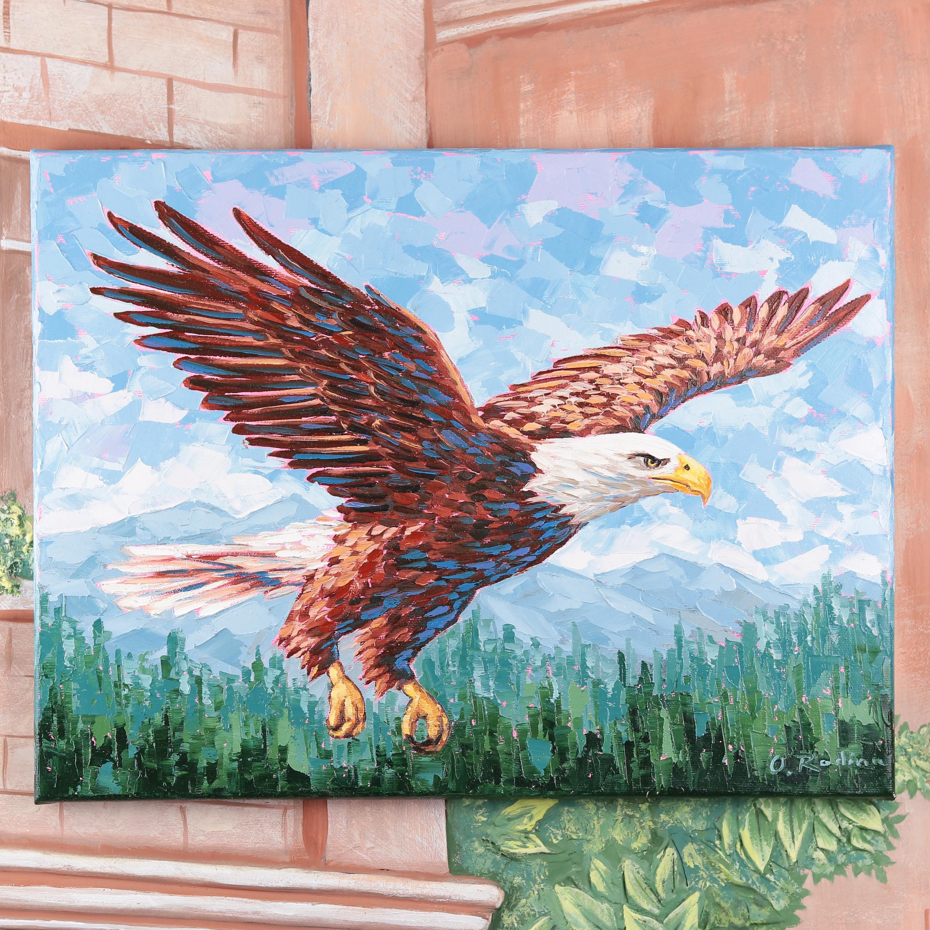 Original Bald Eagle Oil Painting on Canvas: 12x16" Bird Wall Art - Etsy