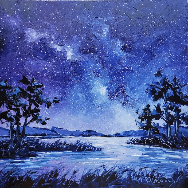 Night Sky Painting Etsy