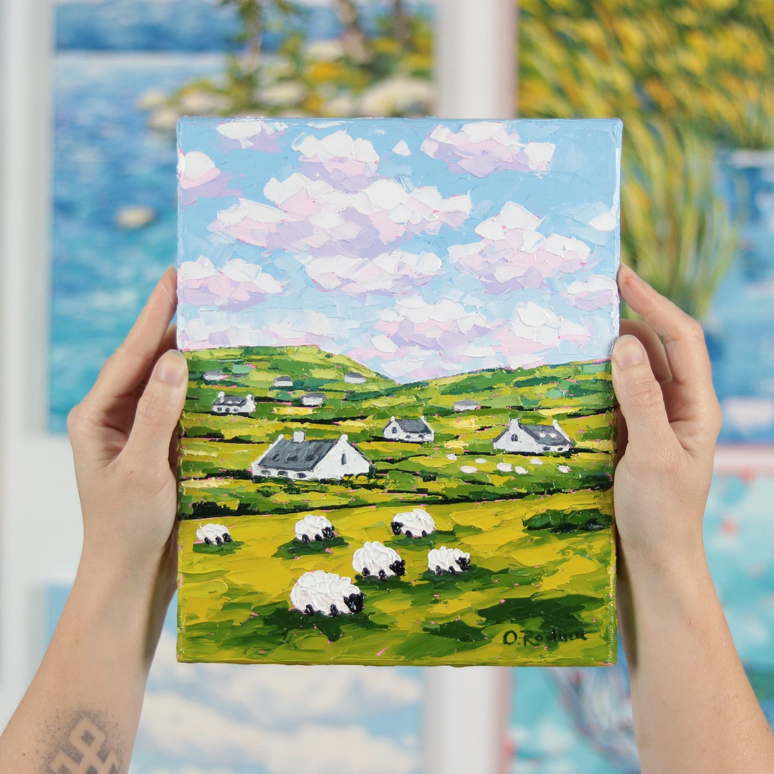 Ireland Oil Painting Irish Countryside Original Art Abstract Landscape ...