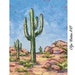 Desert Oil Painting Original Saguaro Cactus Wall Art Southwest Landscape Painting Arizona Art Original Palette Knife Painting 6x8 Small Art