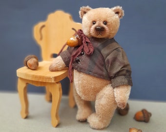 Orsacchiotto da collezione fatto a mano, Mohair Teddy Bear Misha, esclusivo orsacchiotto fatto a mano, orsacchiotto da collezione in un'unica copia, Teddy dall'Ucraina