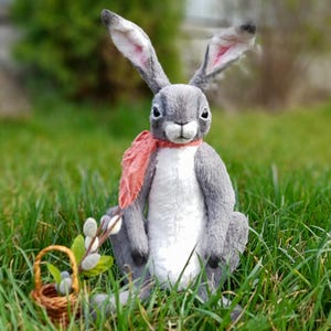Forest hare, Easter bunny, Collectible Handmade teddy bunny, teddy rabbit, Teddy Bunny OOAK, Exclusive teddy, Handmade teddy