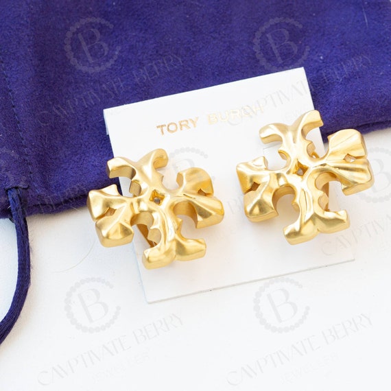 Tory Burch Roxanne Clip on Logo Earrings Statement NWT Gifts - Etsy  Singapore