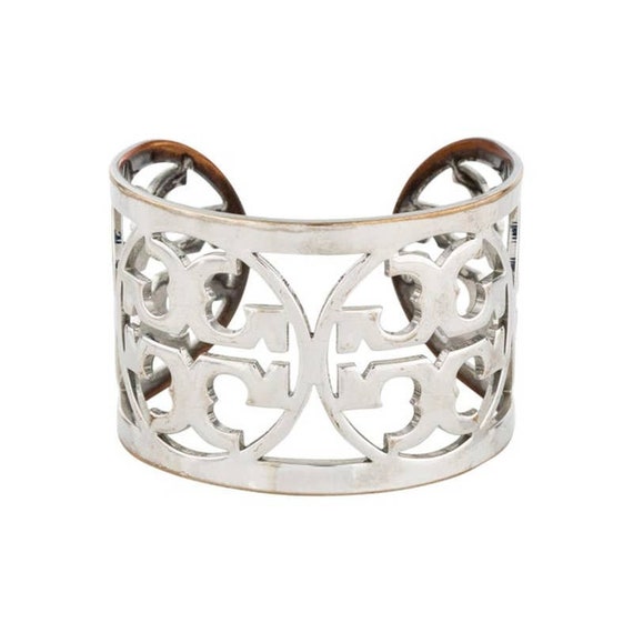 Tory Burch Reva Cut-out Logo Cuff Silver NWT - Etsy Finland