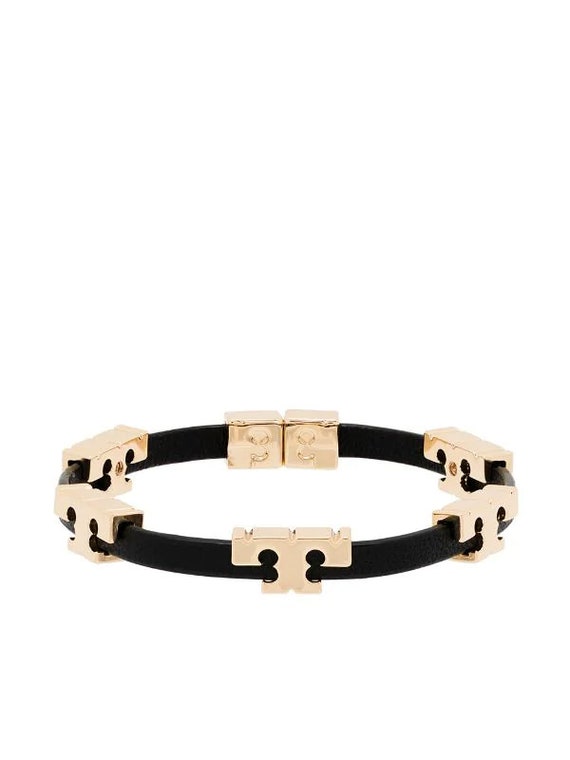 Tory Burch Serif T Single Leather Wrap Bracelet Black - Etsy New Zealand