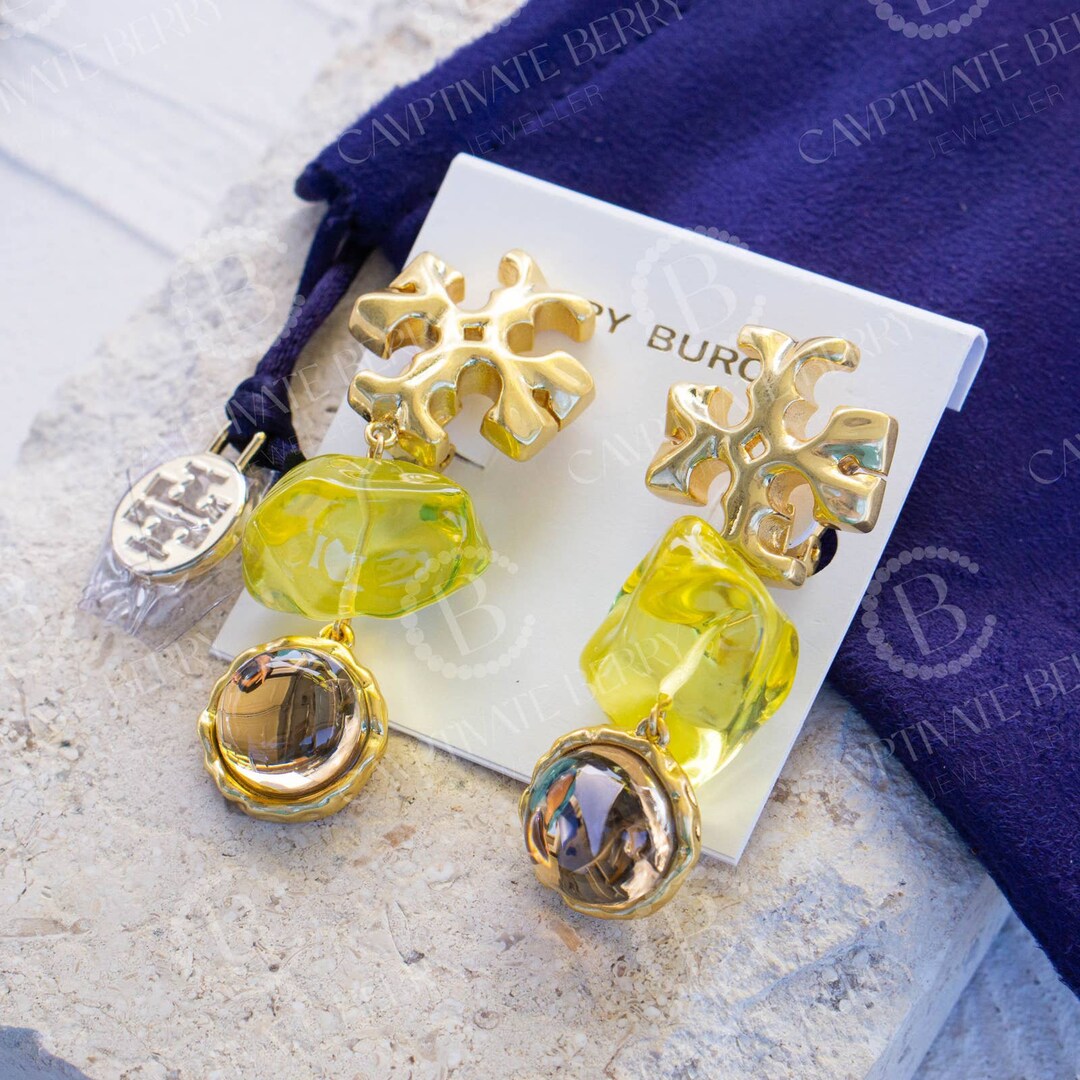 Tory Burch Roxanne Double-drop Earring - Etsy Australia Tory Burch Roxanne Double-drop Earring - Etsy Australia