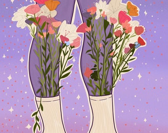 PHYSISCHE | Passen diese Blumen zu meinen Schuhen | Print / Wandkunst / Poster / Home Dekor / Illustration / Drucke für Rahmung / Dekor
