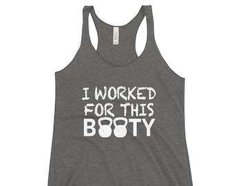 funny women's workout tank tops with sayings, racerback workout shirt, Gym tanks, fitness tank tops for women, I worked for this booty top