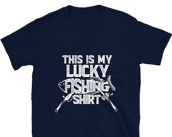 Dit is mijn geluksvisshirt, visserij-T-shirt voor mannen, cadeau voor visser, shirt vissen vader, cadeau visser, cool visserij-T-shirt