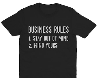面白いメンズシャツ、メンズグラフィックシャツ、クールなメンズTシャツ、皮肉なメンズTシャツ、面白い言葉が書かれたシャツ、マインドユアビジネスシャツ