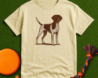 Maglietta classica con silhouette GSP, maglietta con cane da caccia tedesco a pelo corto, maglietta dai colori comodi, maglietta per mamme di cani da caccia, maglietta GSP, regalo per amanti dei cani