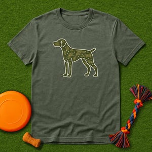 Camo GSP Silhouette T-Shirt, German Shorthaired Pointer Shirt,  Pointer dog tee, GSP dad tee, Gift for dog lover, hunting T-Shirt