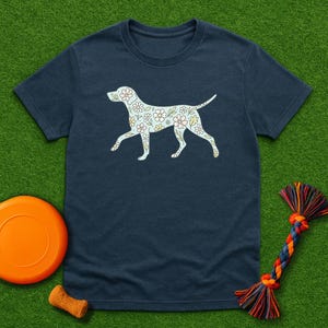 Floral GSP Silhouette T-Shirt, German Shorthaired Pointer tee, GSP Mom T shirt, Pointer lover gift, Bird Bog lover, Gift for dog lover