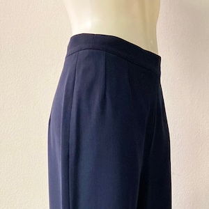Womens Versatile Blue Dress Pants | Vintage 80s High Waist Trousers |  Size S/M