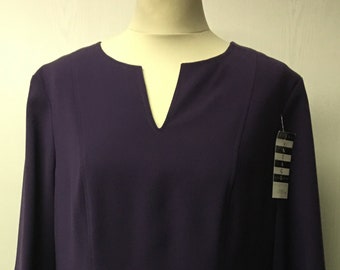 Womens Purple Vintage 90's Wool Dress | Everyday Wear | Size M