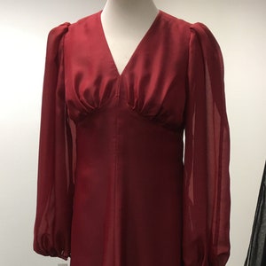 Vintage Bridesmaid Dress | Elegant Evening Dress | Wedding Guest Red Dress | Size 8