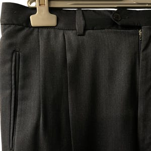 Men's Vintage black classic pleated wool trousers, |  Men's dress pants | Size 52