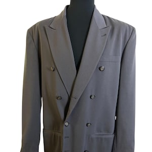 Vintage jaren 80 grijze herenblazer van Marithe Francois Girbaud | Double-breasted colbert | Maat: 52 inch