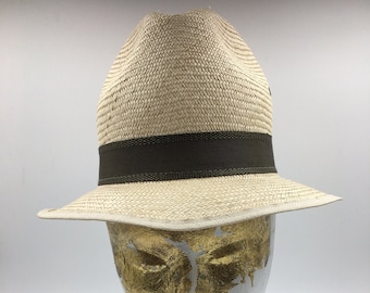 Cappello Panama vintage da donna / Cappello di paglia classico e versatile da donna / Ritrovamento di scorte