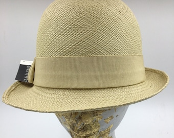 Vintage summer hat | natural straw hat | 60s  hats | small brim hats