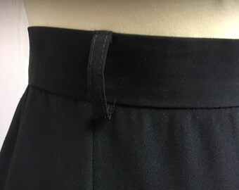 Vintage Black Wool Blend Skirt by Becker | High Waisted Midi Pencil Skirt | Size EU 44