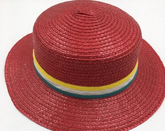 Sombrero de paja estilo años 60 para mujer / Sombrero canotier / Sombrero de verano / Talla 55