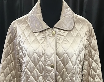 Women's Vintage 90's Quilted Car Coat | Size L | Casual Fall Jacket