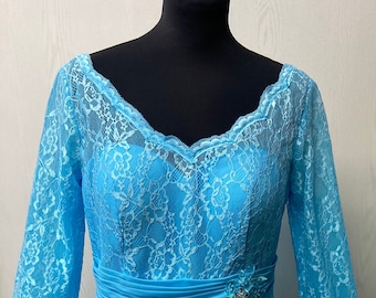 Sukienka koktajlowa w stylu vintage z lat 80. dla kobiet | Sukienka półformalna | sukienka dla druhny | sukienka dla matki panny młodej | Rozmiar M