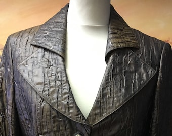 Blazer vintage bronce de los 90 para mujer / Destaca con este blazer texturizado único / Talla 42