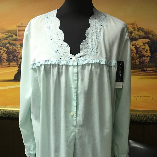 Chemise de nuit longue vintage en coton pour femme | Vêtements de nuit pour femmes | Taille L