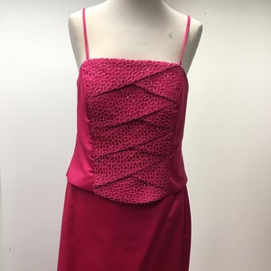 Ladies Vintage evening gown | 90&#39;s Strapless evening gown | Pink corset with skirt | Size EU 42