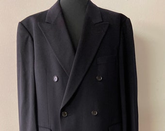 mens winter coat | blue wool coat | 100% cashmere  | long dress coat | Size EU 54