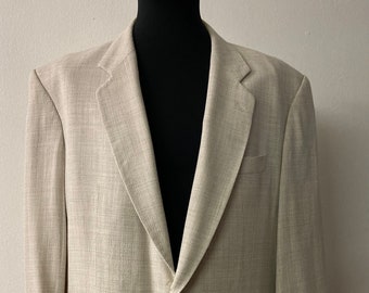 Blazer d'été pour homme | Design européen des années 90 | Veste polyvalente en lin blanc cassé | Taille UE 54