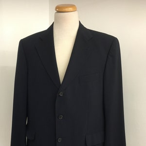 Classic Wardrobe Staple | Tailored Vintage Navy Wool Blazer by Eduard Dressler | Men&#39;s Vintage 50/52