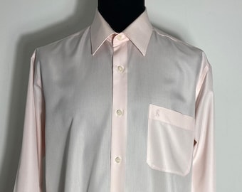 Mens Vintage 90s dress Shirt by Roberta di Camerino | Cotton-blend Long Sleeve Button Up pink shirt | Size 41