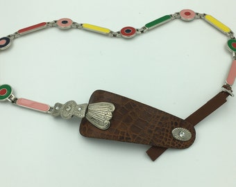 Ladies 70's Vintage Chain Link Belt | Statement Belt | Size M