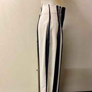 パンツ 70s stripe straight wide slacks pants Vintage 70s Women's Red & White Striped Straight Wide Leg