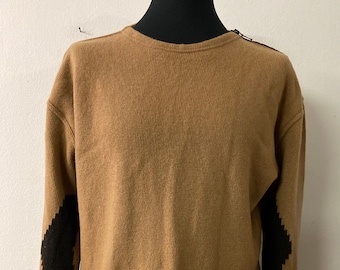 90's Vintage Sweater by Ferre | Mustard Yellow Wool | Size XXL | Cozy and Stylish
