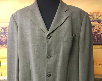 Vintage Light Gray Wool Blazer by Mura | Men&#39;s Size 54 | Summer Dress Jacket