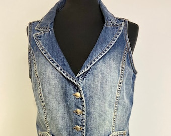 Women's 90s Vintage vest by Escada | Casual denim vest  | Size EU 38