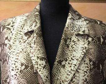Women's Vintage Cotton Blazer | 80's Animal Print Jacket | Size EU 40