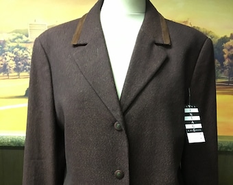 Stylish Vintage 80's Wool Blazer for Women | Classic Ladies Jacket | Size EU 42