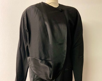 Vintage Ferre-blazer jaren 80 dames | Elegante jas van wol en zijde | Zonder kraag en chic | Maat: 44