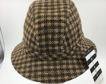 French Made Wool Bucket Hat | Vintage Country Style Walking Cap | Tweed Hunting Hat