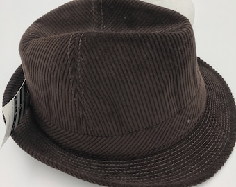 Vintage Men's Trilby Hat | 60s Corduroy Fedora for Country Style and Walking Adventures