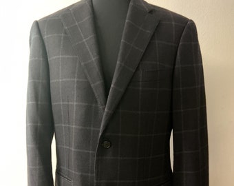 Blazer de lana a cuadros vintage clásico para hombre, estilo años 90, de Corneliani / Talla EU 48