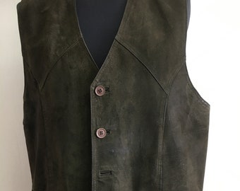 Men&#39;s Vintage 70&#39;s Brown Suede Casual Vest | Size 56