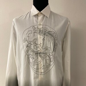Men&#39;s fancy shirt by INC International concepts | Cotton Long Sleeve Button Up  shirt with shaded hem and front embellishment | Size L